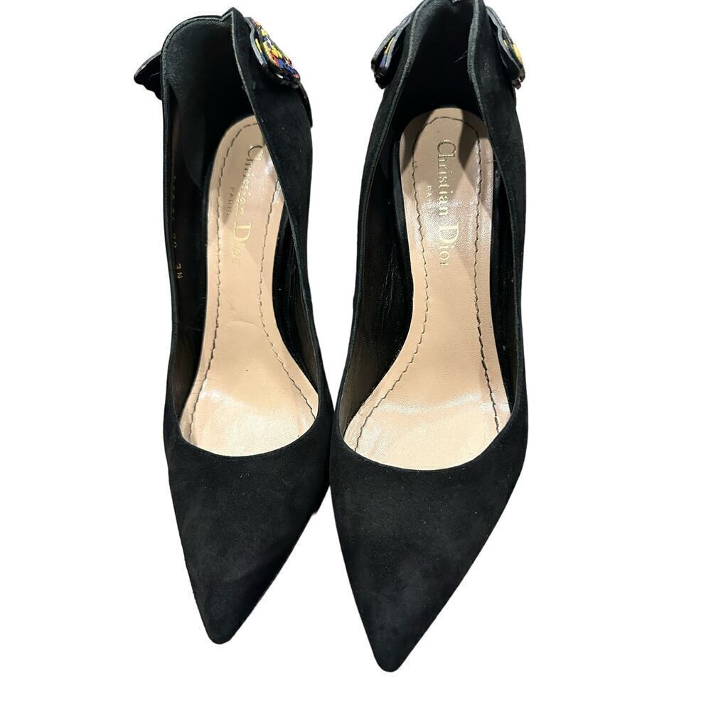 Christian Dior
Bee Accent Suede Slingback Pumps size 36.5